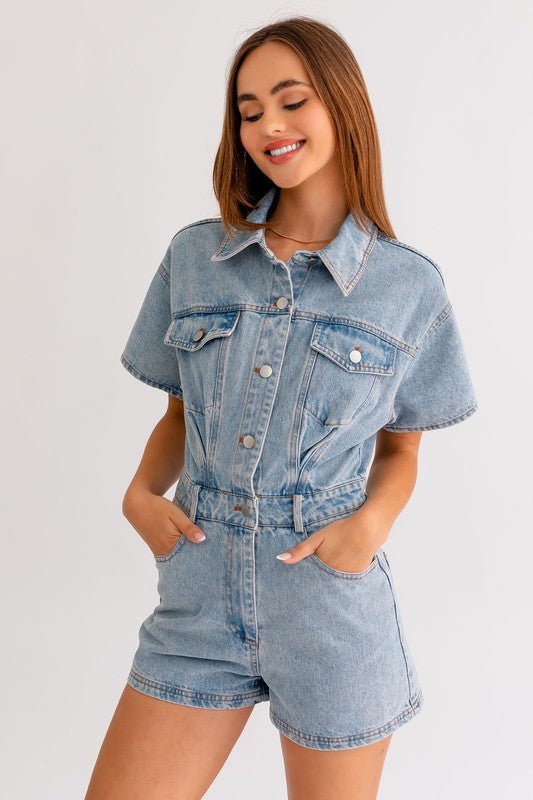Buy DISOLVE Women Ripped Denim Overall Shorts Romper Jumpsuit Light Blue  Color waist Size (M_28) at Amazon.in